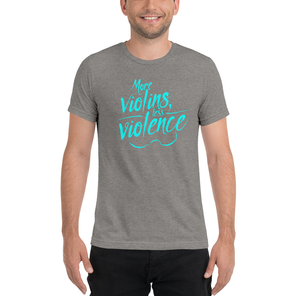 The Trouble Notes "More Violins Less Violence" TEAL (Print) T-Shirt