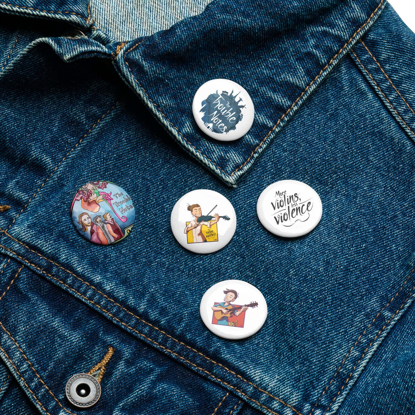 Set of pin buttons