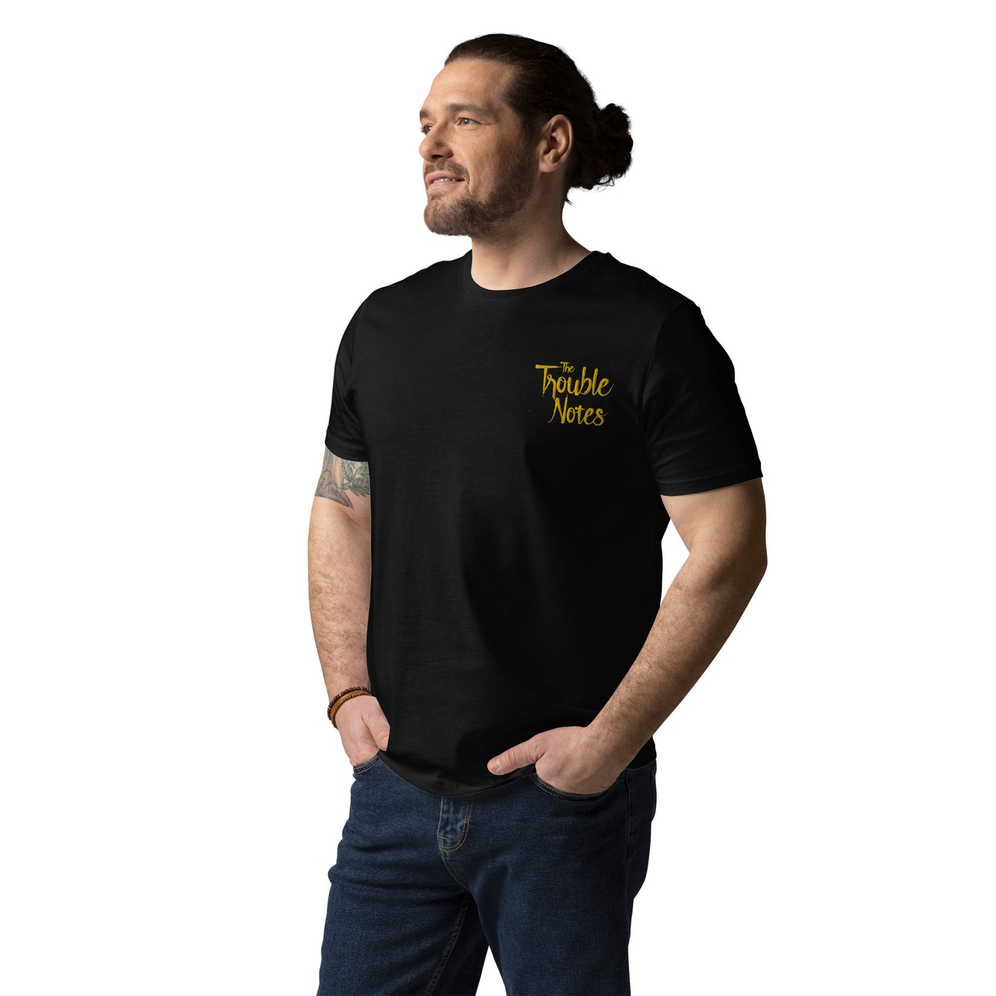 The Trouble Notes "Minimalistic Logo" GOLD (Embroidered) Unisex Organic Cotton T-shirt