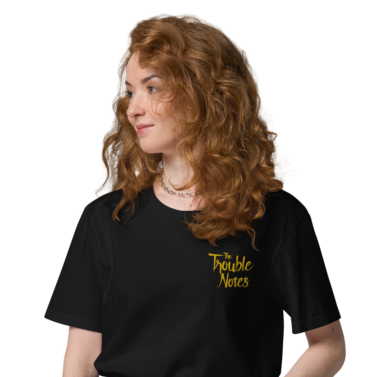 The Trouble Notes "Minimalistic Logo" GOLD (Embroidered) Unisex Organic Cotton T-shirt