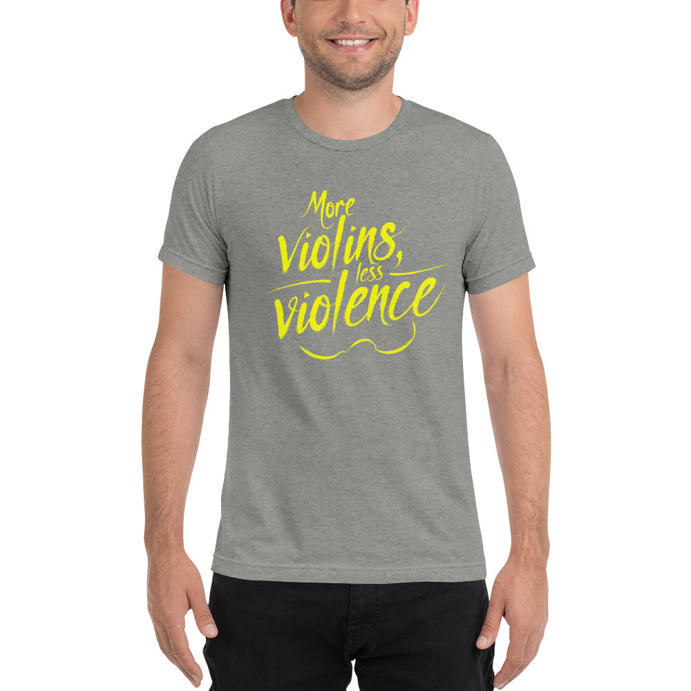 The Trouble Notes "More Violins Less Violence" YELLOW (Print) T-Shirt
