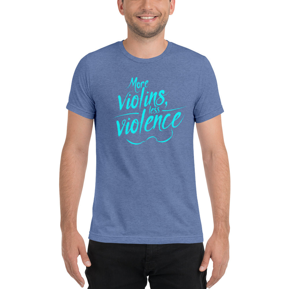 The Trouble Notes "More Violins Less Violence" TEAL (Print) T-Shirt