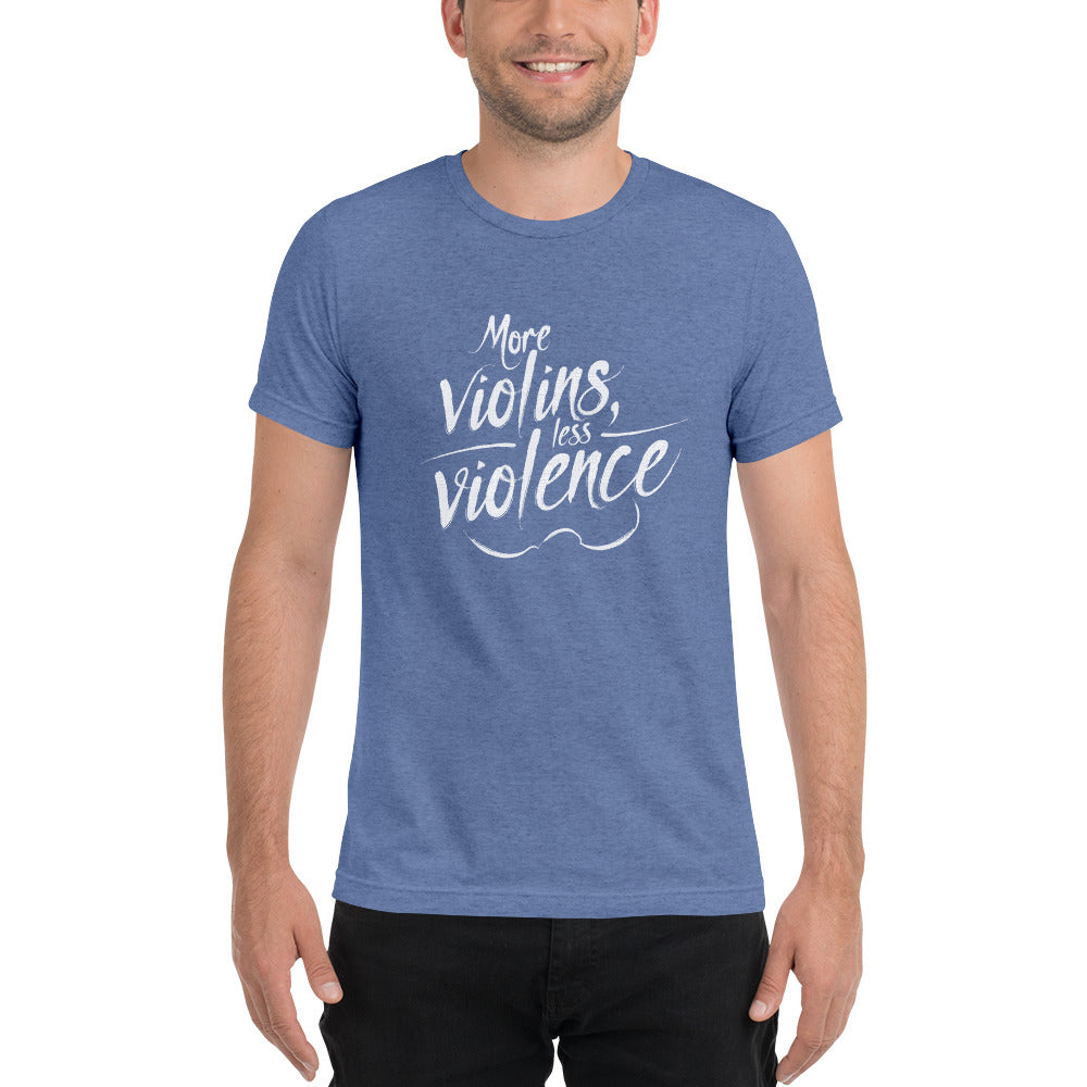 The Trouble Notes "More Violins Less Violence" WHITE (Print) T-Shirt