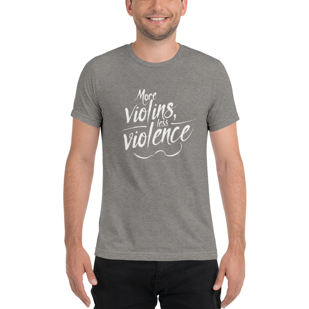 The Trouble Notes "More Violins Less Violence" WHITE (Print) T-Shirt