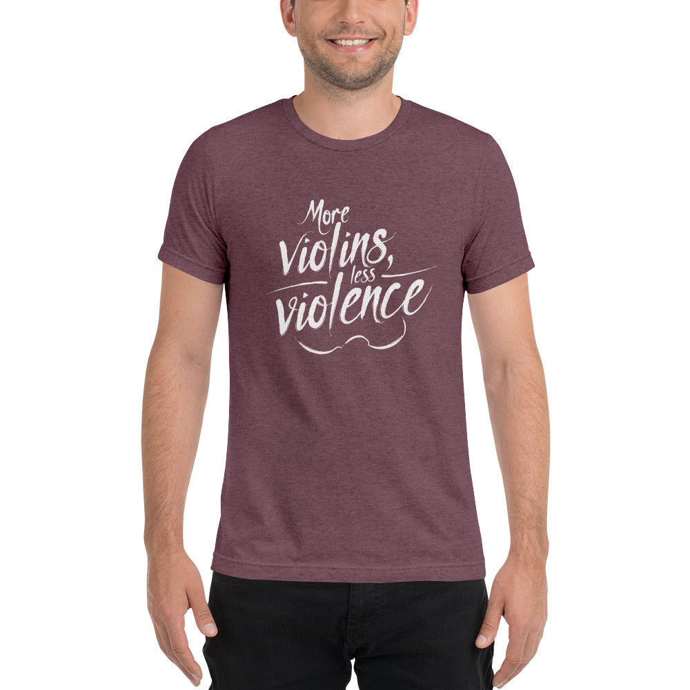 The Trouble Notes "More Violins Less Violence" WHITE (Print) T-Shirt