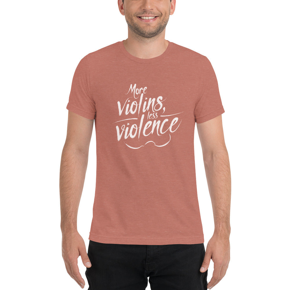 The Trouble Notes "More Violins Less Violence" WHITE (Print) T-Shirt
