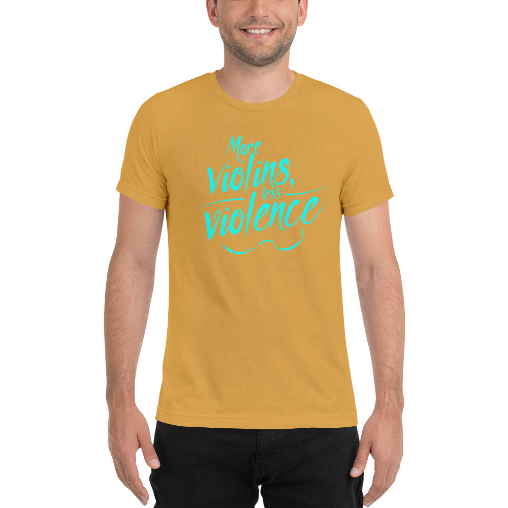 The Trouble Notes "More Violins Less Violence" TEAL (Print) T-Shirt