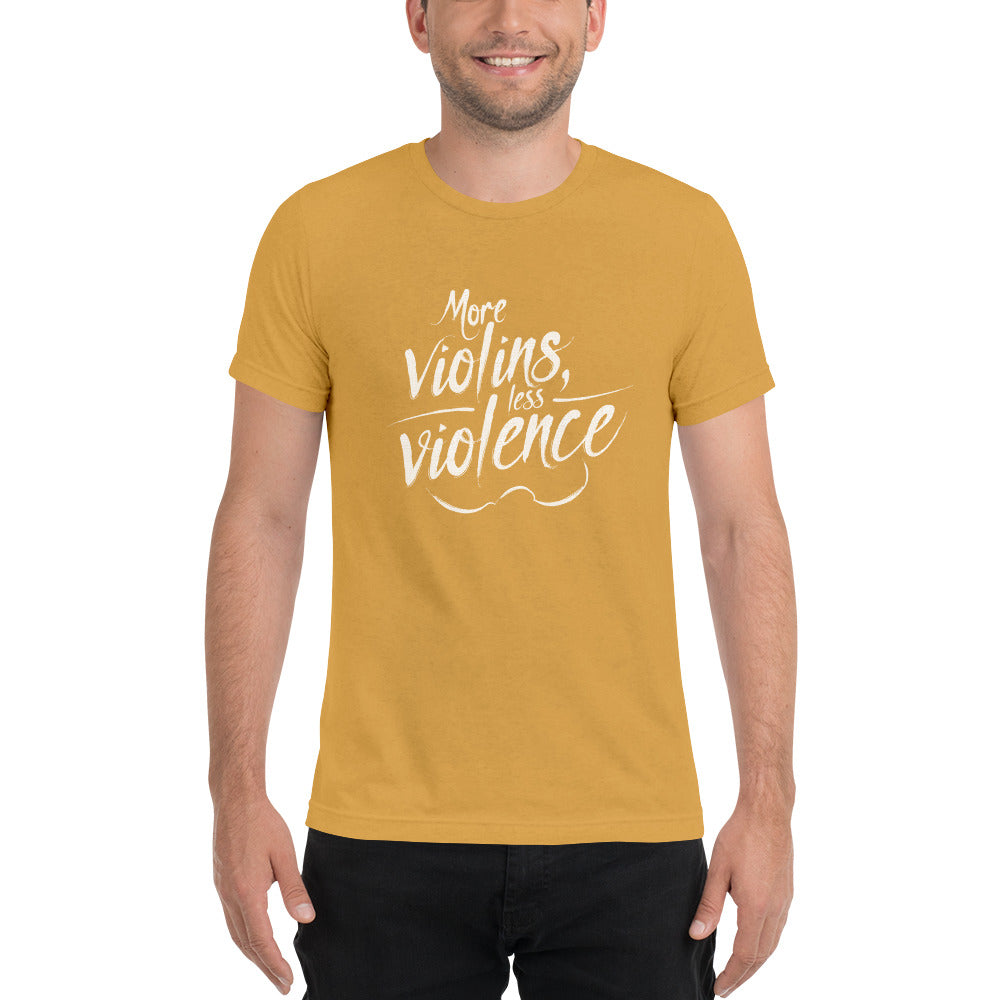 The Trouble Notes "More Violins Less Violence" WHITE (Print) T-Shirt