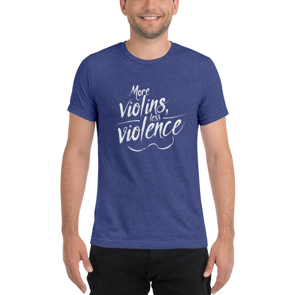 The Trouble Notes "More Violins Less Violence" WHITE (Print) T-Shirt