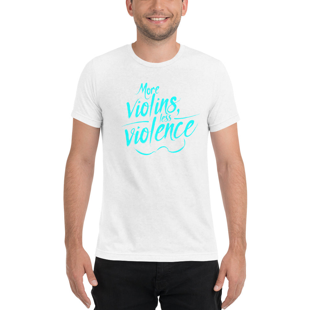 The Trouble Notes "More Violins Less Violence" TEAL (Print) T-Shirt