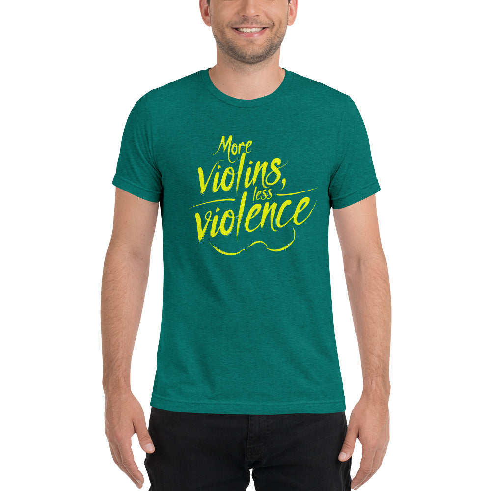 The Trouble Notes "More Violins Less Violence" YELLOW (Print) T-Shirt